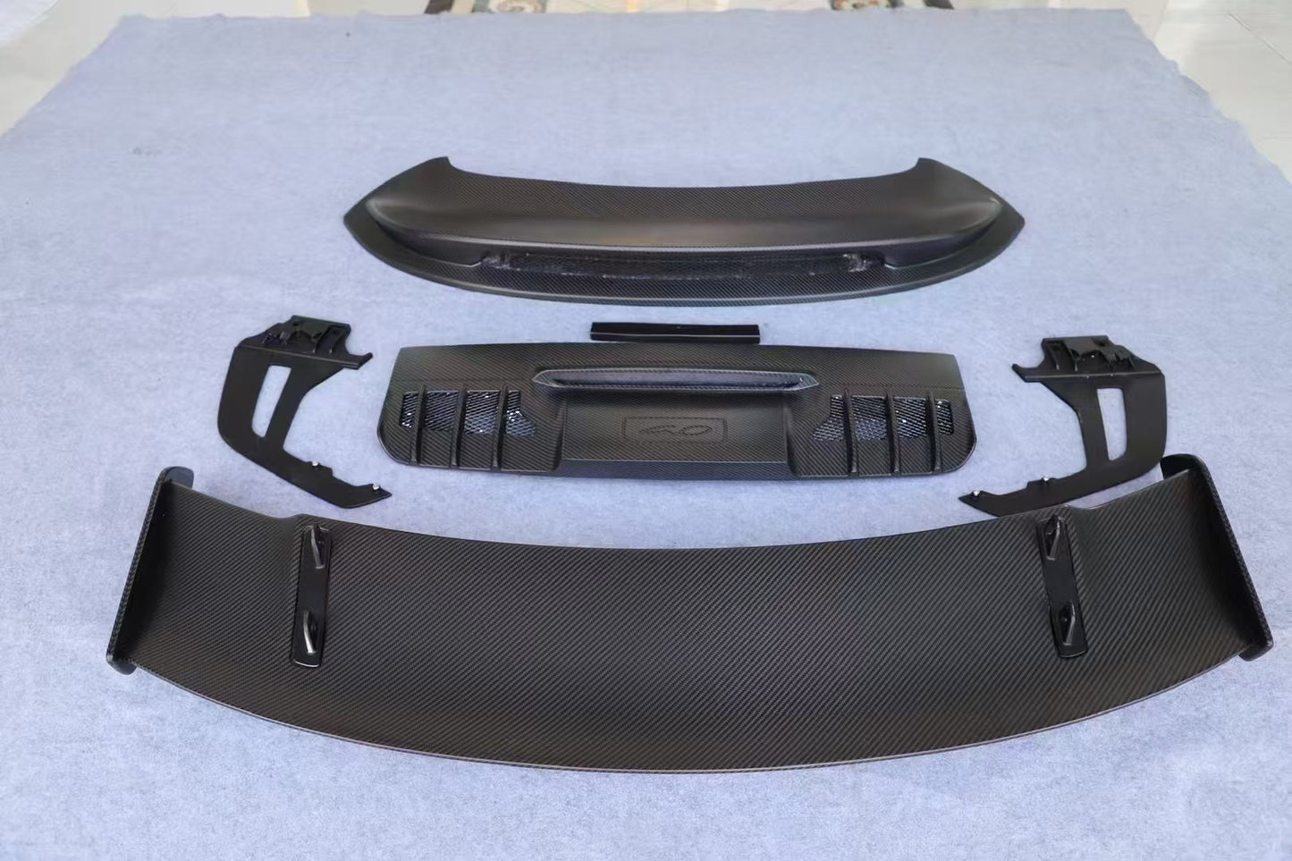Porsche 911 992.1 GT3 Style Dry Carbon Fiber Hood Spoiler | Vertical & Horizontal Brake Light Options