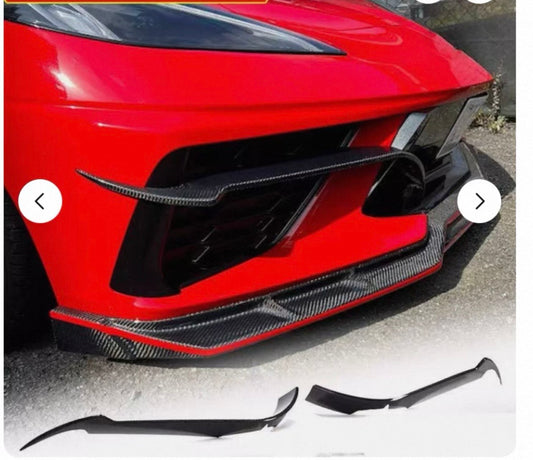 Corvette C8 Dry Carbon Fiber Front Lip, Front Canards & Rear Diffuser