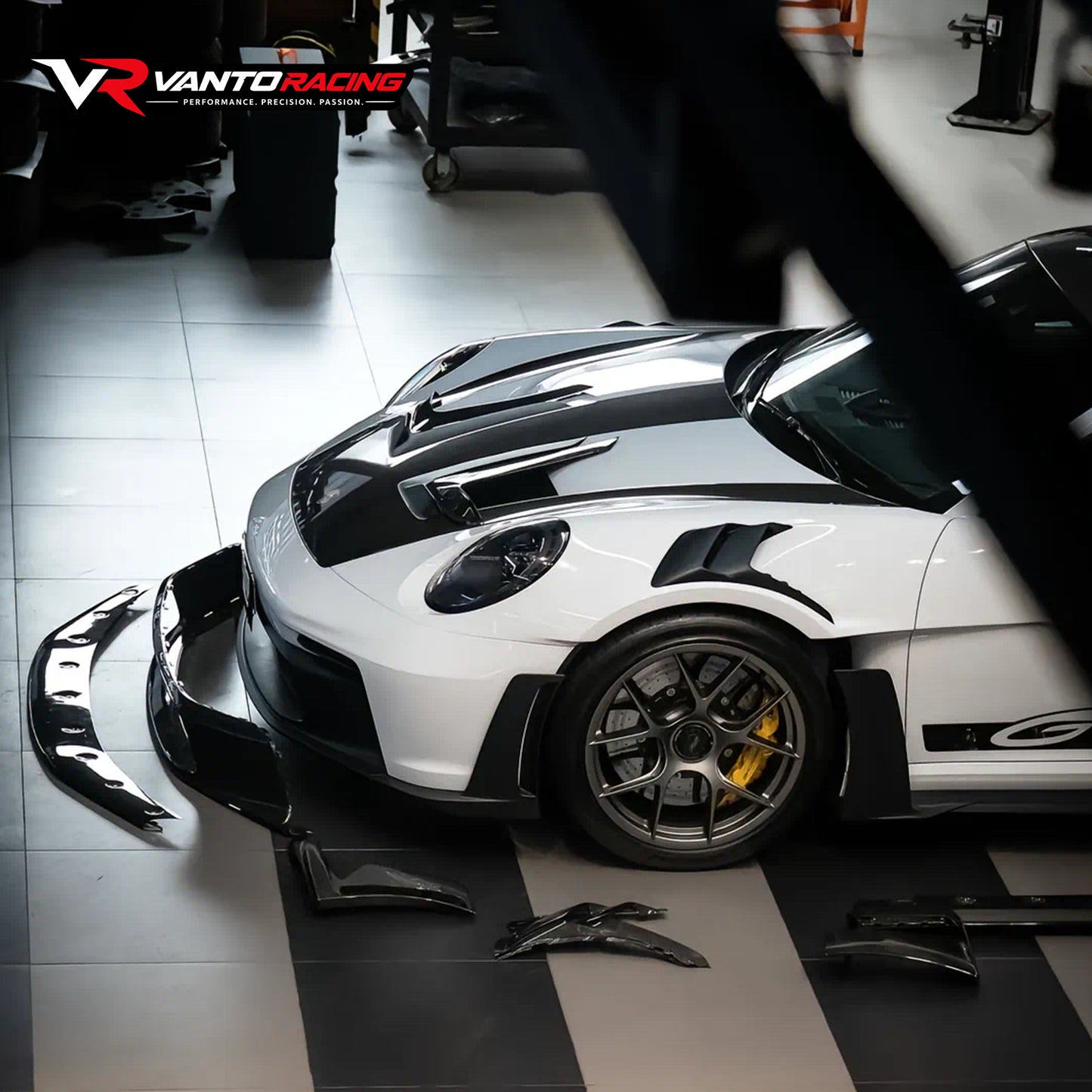 Porsche 911 992.1 GT3 Style Dry Carbon Fiber Hood Spoiler | Pilihan Lampu Brek Menegak & Mendatar