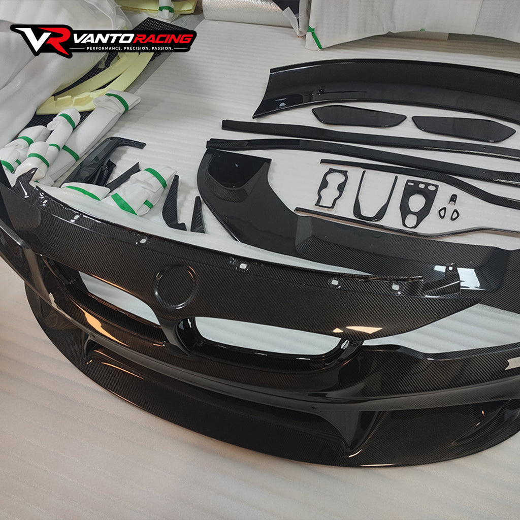 BMW M3 M4 (F80 / F82) Style-3D Full Carbon Fiber Front Bumper | Direct Replacement