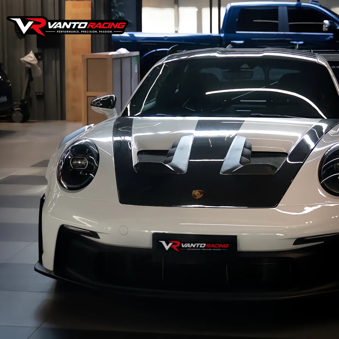 Porsche 911 992.1 GT3 Style Dry Carbon Fiber Hood Spoiler | Pilihan Lampu Brek Menegak & Mendatar