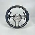 Porsche 718 911 Macan Panamera Cayenne Carbon Fiber Steering Wheel, Shift Paddles & Center Trim