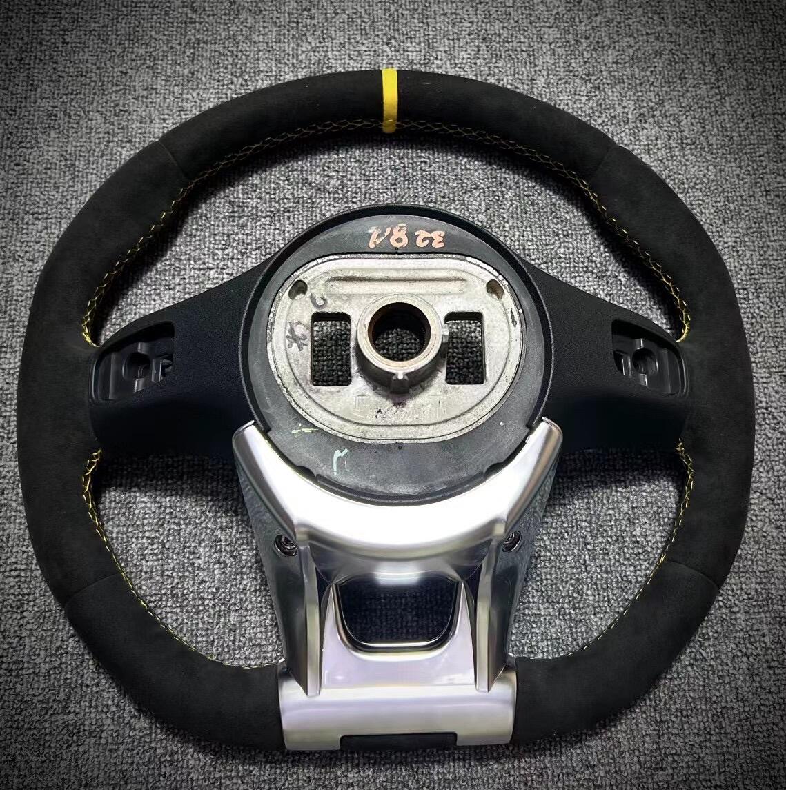 Mercedes-Benz AMG 809 Custom Racing Steering Wheel – Alcantara, Yellow Stitching | Fits AMG 35/43/45/53/63