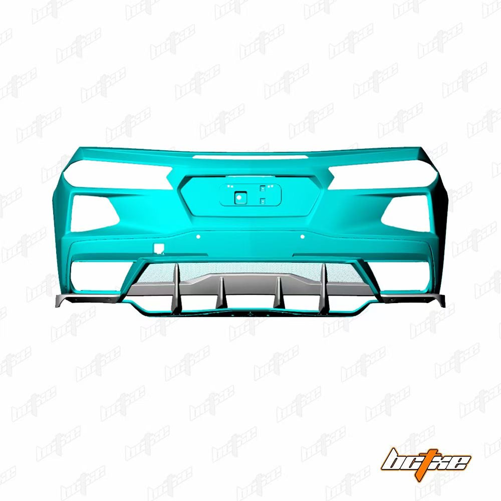 Corvette C8 Dry Carbon Fiber Front Lip, Front Canards & Rear Diffuser