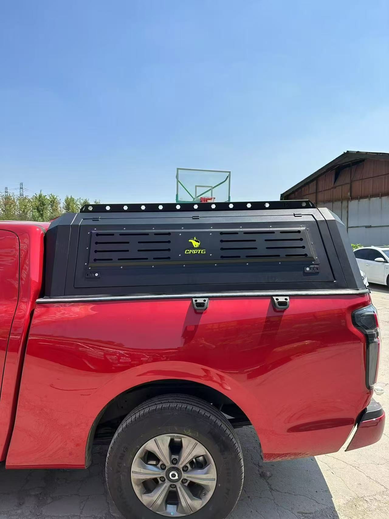 Pickup Truck Aluminum Tonneau Cover | Hard Lid & Hydraulic Flat Cap with Roof Rack Options