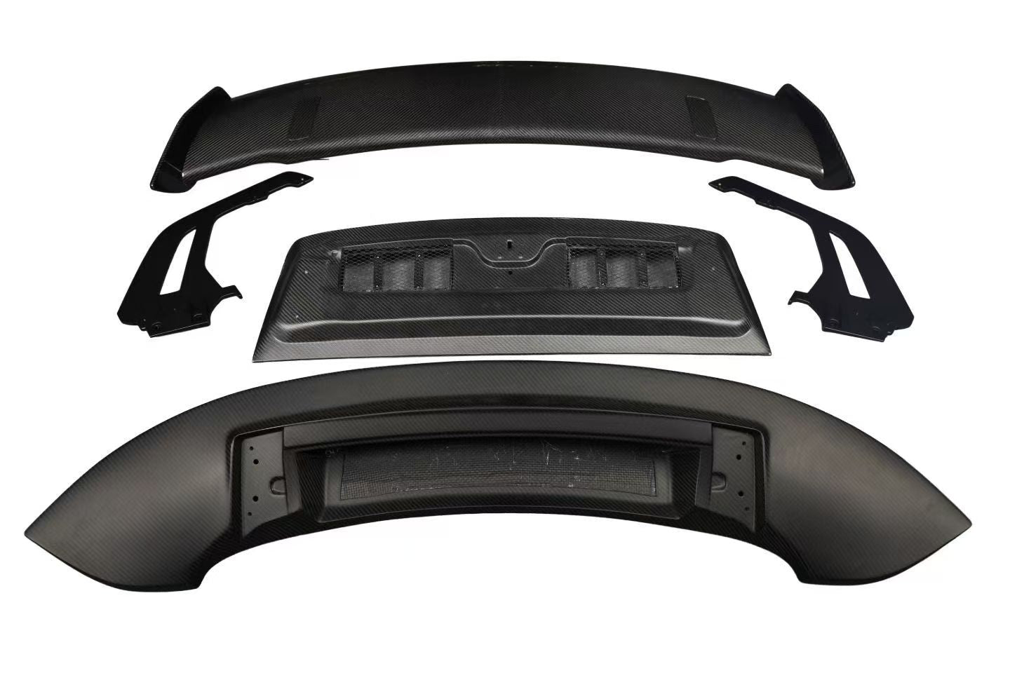 Porsche 911 992.1 GT3 Style Dry Carbon Fiber Hood Spoiler | Vertical & Horizontal Brake Light Options