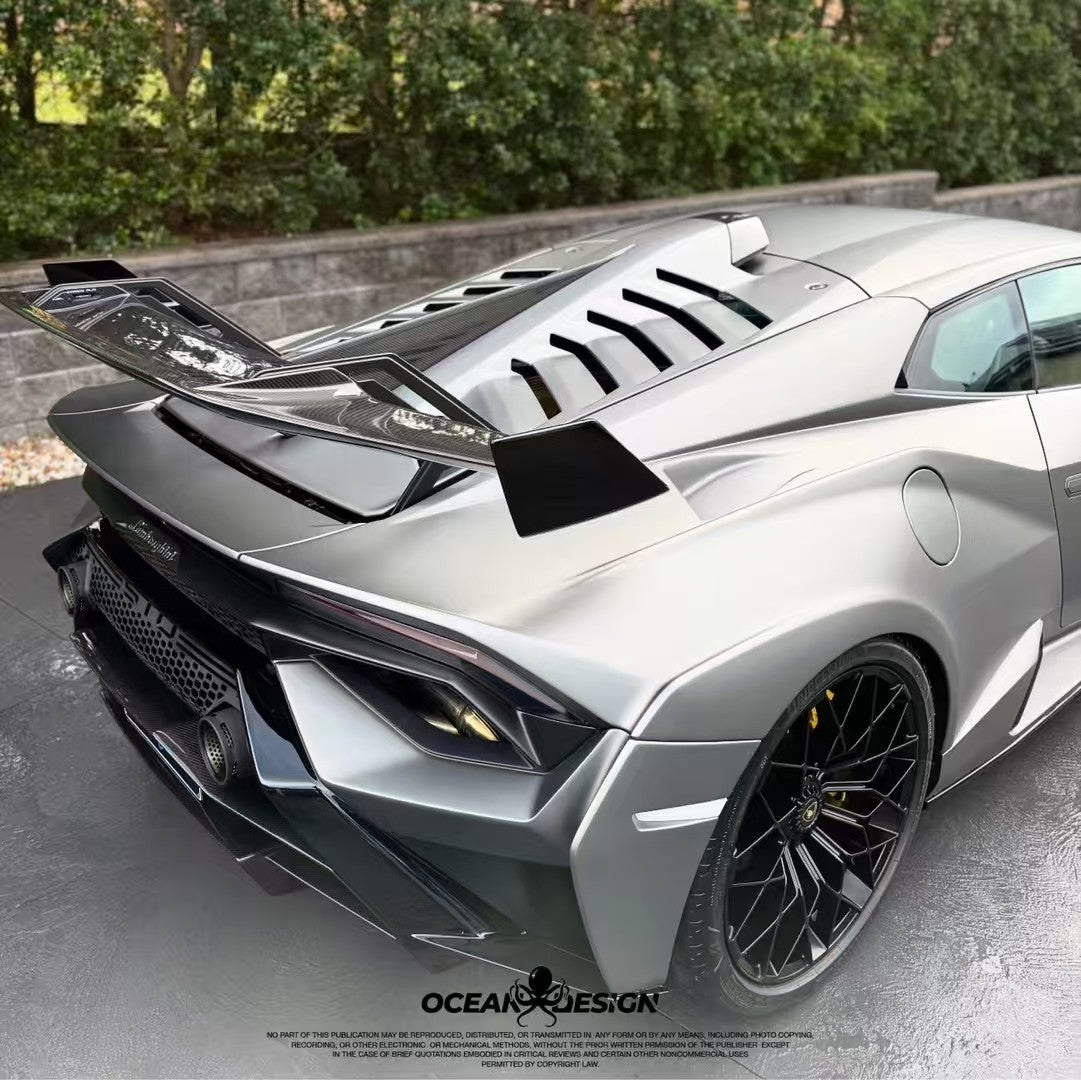 ปีกหลังขนาดใหญ่ Lamborghini STO คาร์บอนไฟเบอร์แบบแห้ง